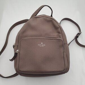 Kate Spade Pebbled Leather Mini Backpack Taupe/Greige Adjustable Straps